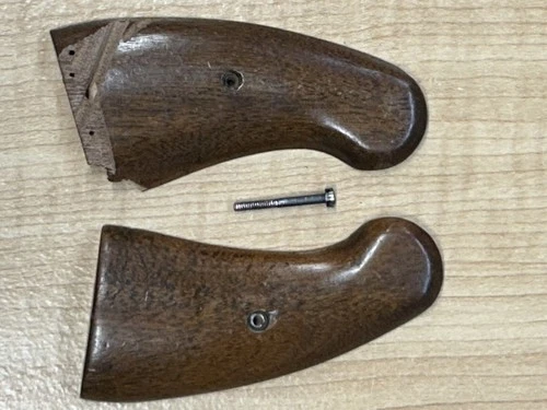 Vintage Colt E/I Frame Grips Smooth Walnut Official Police Army Special Python