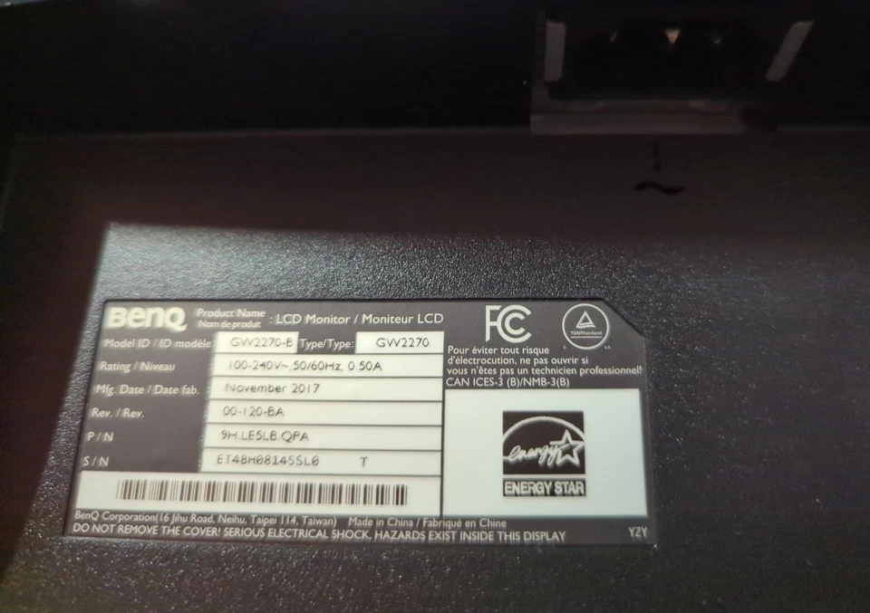 Two 21.5” 1080p BenQ GW2270 Monitors, Display Port adapters, And DVI Cables - Image 4 of 4