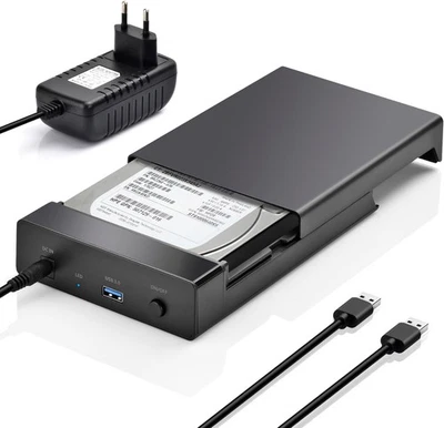 AMTAKE Festplatten Docking Station, USB3.0 SATA HDD Dockingstation für 2,5 und 3,5