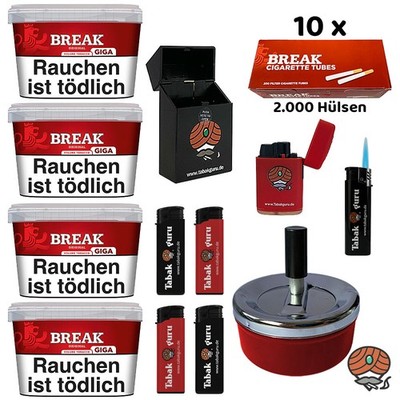 Break Original Giga Box Volumentabak 4x 185g + Drehascher + 2000 Hülsen