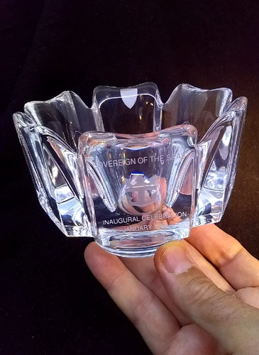 Orrefors Crystal Bowl Sovereign of the Seas Inaugural Celebration January 1988