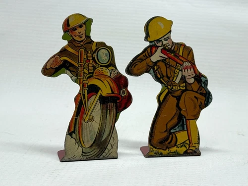 Vintage Marx Tin Soldiers Motorcycle Messenger & Infantry Private M1 Garand
