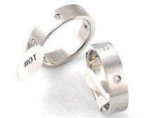 Men Women Teenager Stainless Steel Wedding Ring New Luxury Screw Cz 360