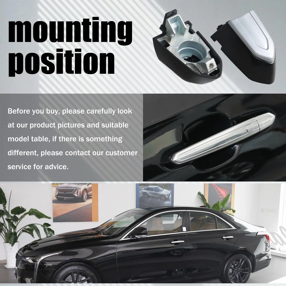 1x Nueva manija de puerta cerradura cilindro cubierta lado del conductor para Cadillac CT6 2016-2020 Foto 2 de 4