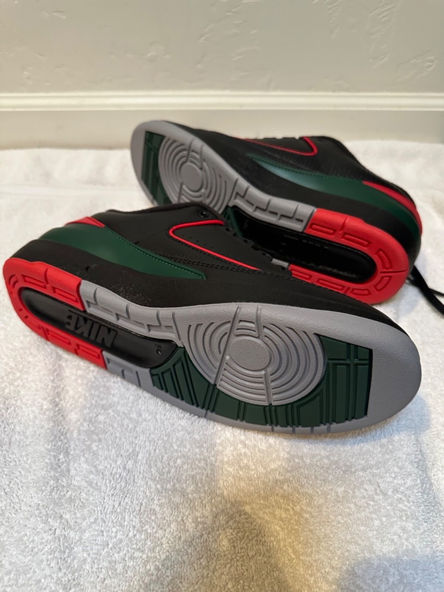 Nike Air Jordan 2 Retro Low Mens Size 9.5 Black Green Red NWB | eBay