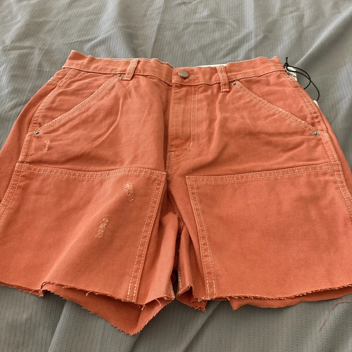 bdg urban outfitters cut off Carpenter jean shorts orange size 28 59