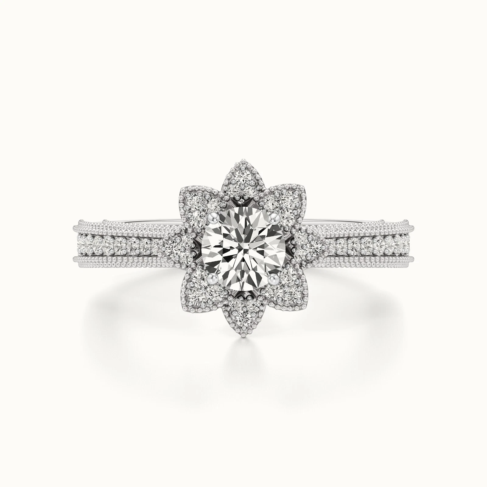 1.00 Carat Round Lab Grown Diamond Ring 14k White Gold IGI Certified image-2