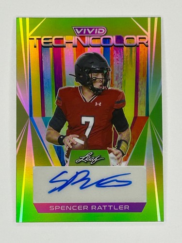 Spencer Rattler 2023 Leaf Vivid Auto/4 grün Prizm TSR1 New Orleans Saints QB