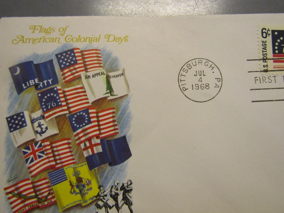 Lot of 3 Commemorative First Day Issue Flags Of American Colonial days - Image 2 of 4