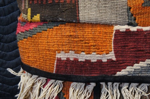 Eastern Accents Southwestern Patchwork Rug Kilim Tapestry Tassel Pillow 22" - Picture 7 of 12