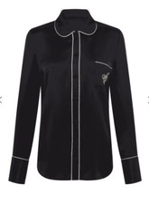 Agent Provocateur Classic Black Silk Pyjama Top AP 1 US2 NWT L/S