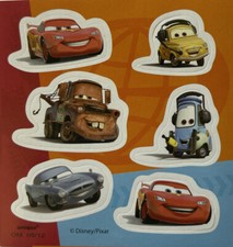 DISNEY CARS Stickers 6pc Unique  Cartoon  Route 66  Luigi  Race  Lightning McQueen  