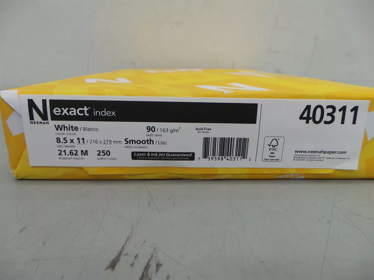 Exact Index Paper, 8.5 x 11, White - 250 sheets