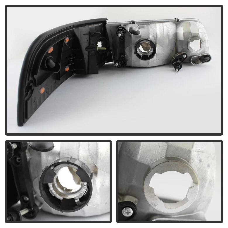 Faros negros Ford Crown Victoria 1998-2011 + luces de señal de giro de esquina izquierda + derecha Foto 3 de 4