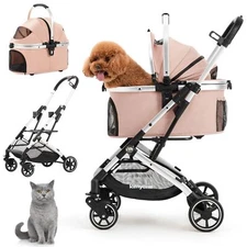 Kenyone 3-in-1 Pet Stroller for Small Medium Dogs Puppy Cat Stroller with Det...
