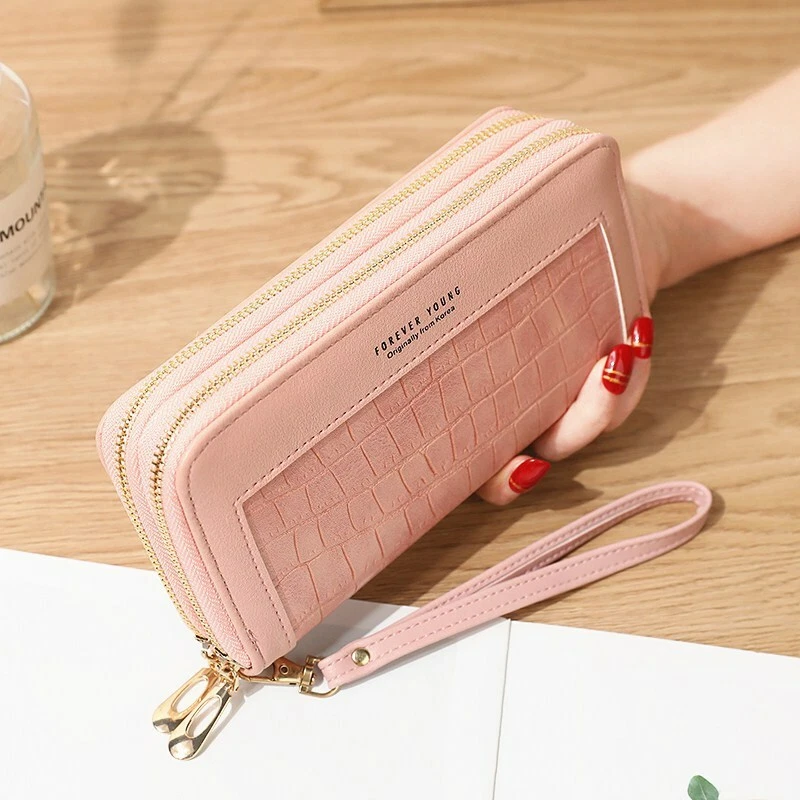 Pink zip around purse cheap
