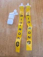 Pack of 3 Yellow or Green (2 Flag) Grid Iron Adjustable Flag Football Pop Belts