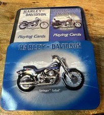 Harley Davidson Tin Two Decks Playing Cards, 1 Deck Opened NOT used, 1 Sealed