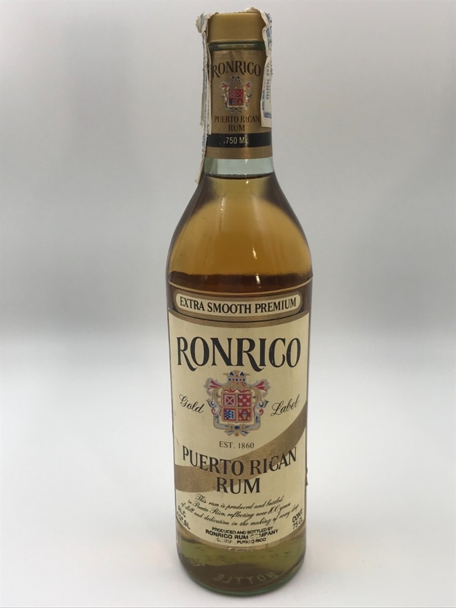 RHUM RON RONRICO PUERTO RICAN RUM GOLD LABEL EXTRA SMOOTH 40% 75cl