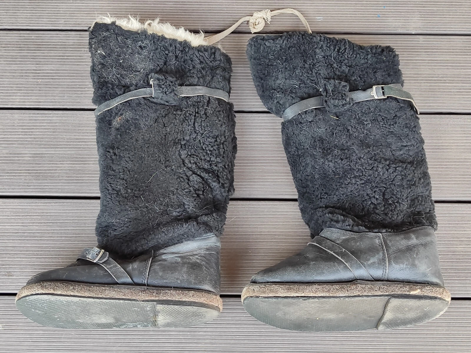 Winter Soviet leather boots Northern Pilot natural fur Унты Original USSR 1986