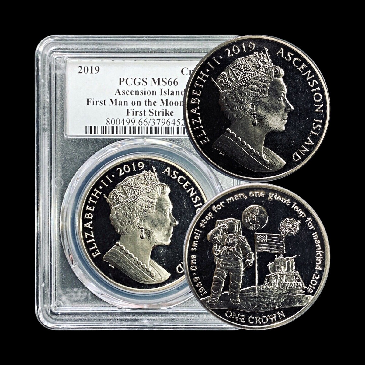 ASCENSION ISLAND. 2019, Crown - PCGS MS66 - Top Pop 🥇First Man on