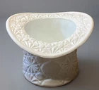 Vintage Large White Milk Glass Top Hat Vase Daisy & Button Fenton *Read*