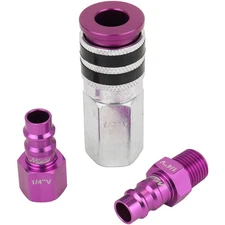 Milton® Colorfit Coupler & Plug Set with Rubber Bumpers, V-Style High Flow 1/4"