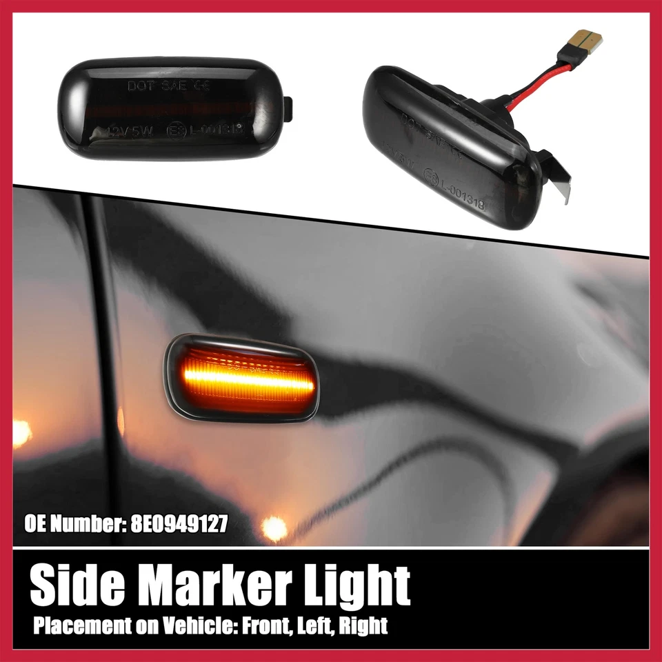 1 Pair Car LED Side Marker Lights 8E0949127 for Audi A4 S4 RS4 B6 B7 B8 - Image 2 of 4