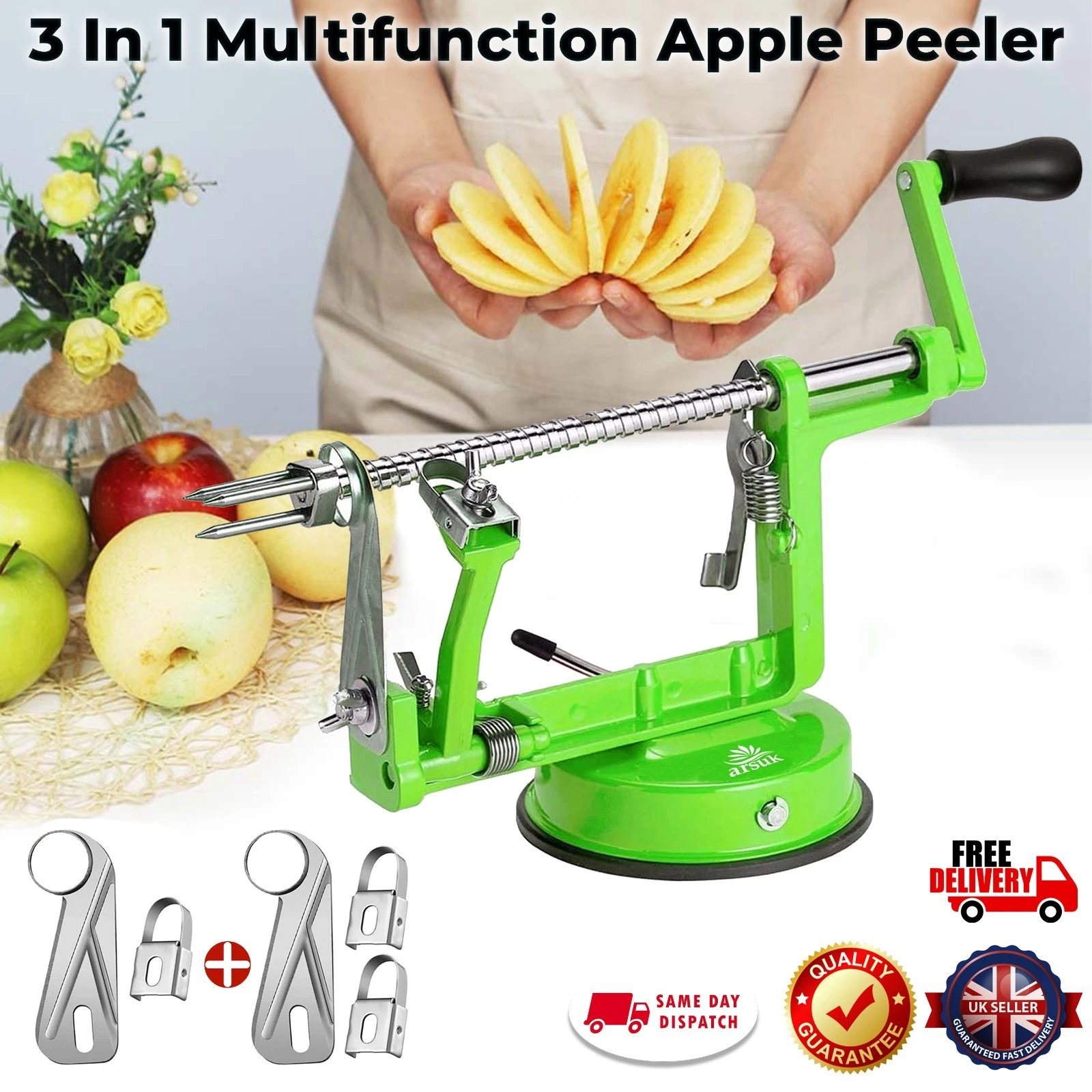Apple Peeler Corer Cutter 3 In 1 Kitchen Potato Fruit & Veg Machine Slicer Dicer
Opens in a new wind