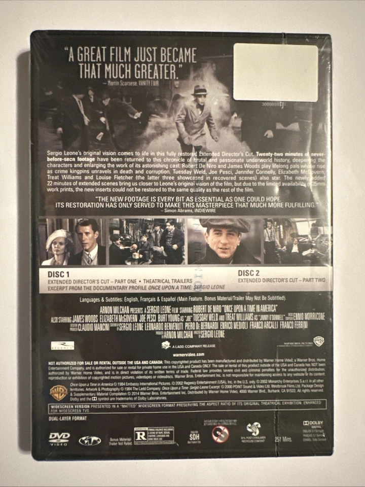 Once Upon a Time in America (DVD) (NEW) - Extended Director's Cut - Image 2 of 2