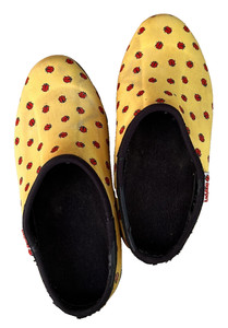 Ladybug by Ranger Waterproof Garden Slip on Clogs Womens Size 9 Yellow Novelty