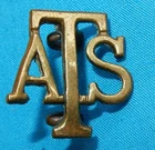 WW2 ERA ATS AUXILIARY TERRITORIAL SERVICE COLLAR BADGE - ROUND LUGS WORLD WAR II