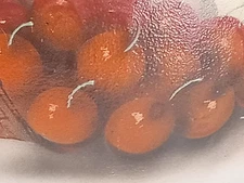 LARGE BOHEMIAN PAINTED ENAMELED SATIN GLASS ROSE BOWL VASE PONTIL CHERRIES EUC