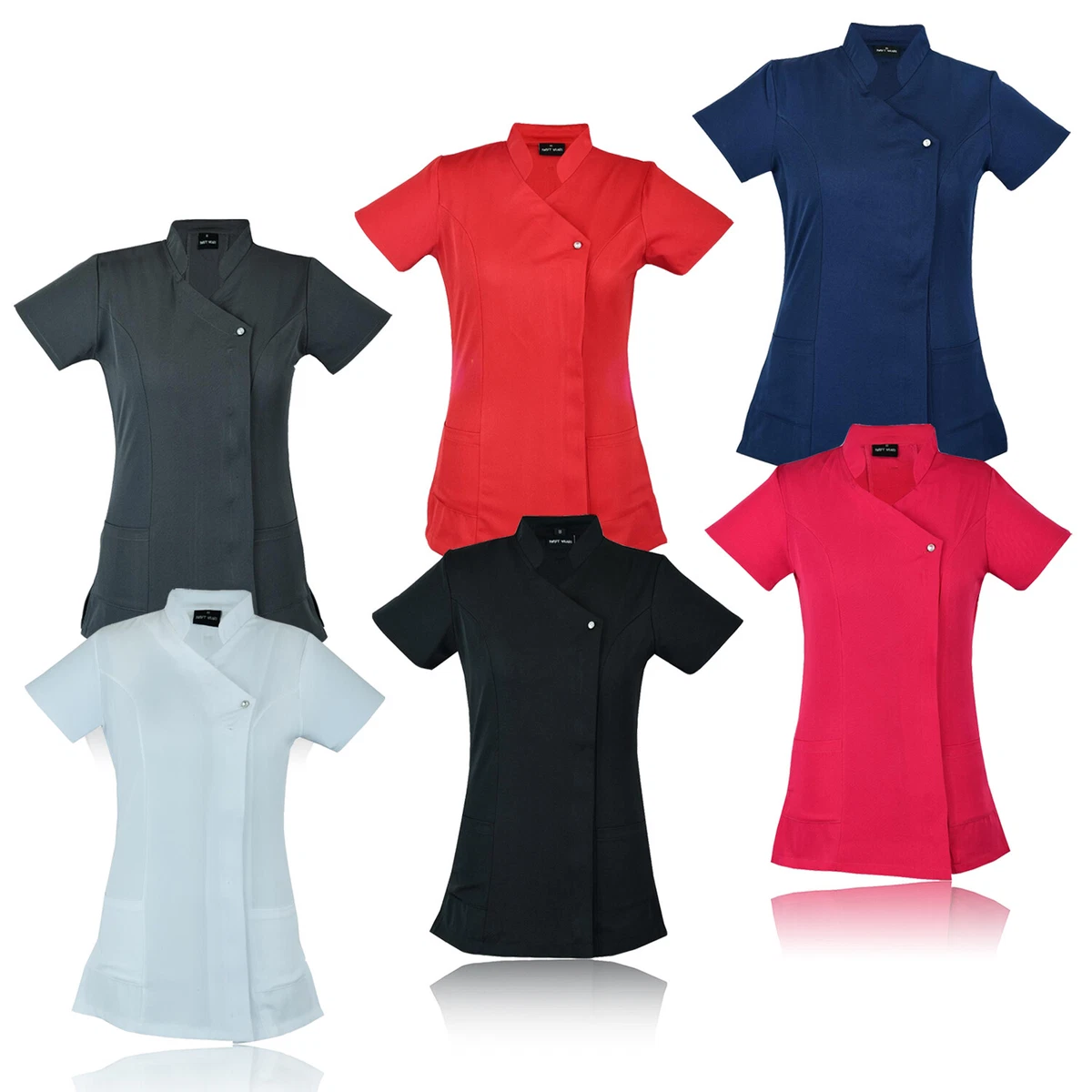 Women’s Tunic Top For Leggings – Short Sleeve Button-Up Blouse With Ruching, Comfortable Casual Shirt For Everyday Wear
