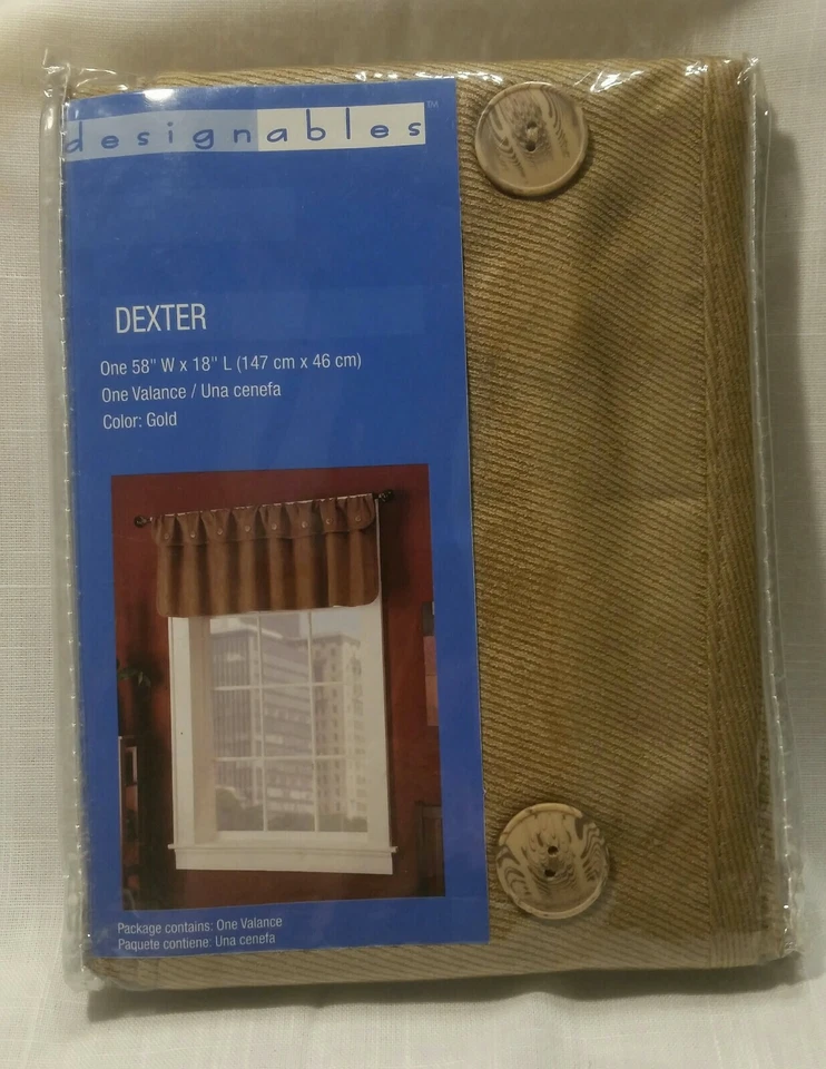 Valance - New One Valance Window Curtain 58" x 18" Designables Dexter - Image 2 of 4