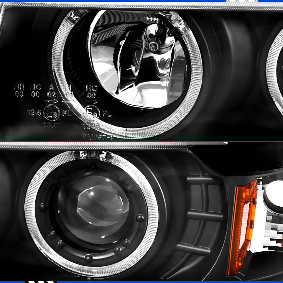 Par de faros proyectores LED halo negros cupé 2 puertas serie 3 BMW E36 1992-1998 Foto 3 de 4