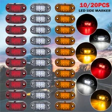 Kit Warning Light LED Clearance Side Marker Lamp Oval for Trailer Truck Pickup