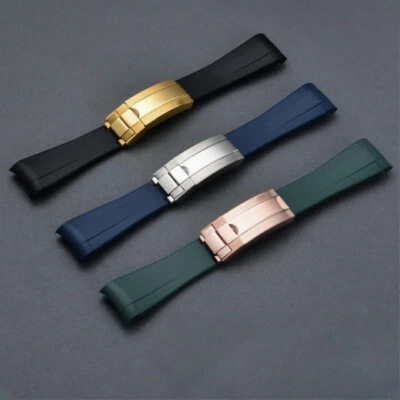 Cinturino orologio silicone per Rolex Daytona Gmt Submariner Yacht 20mm 21mm