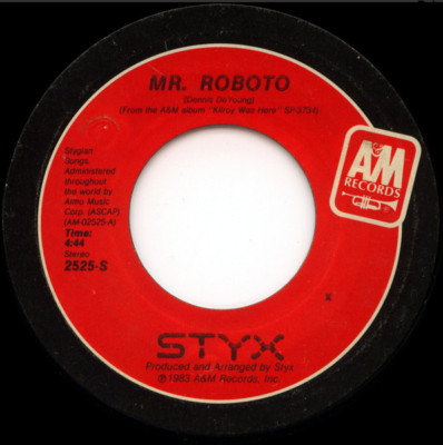 Styx   Mr. Roboto / SNOWBLIND   45 Rpm record 