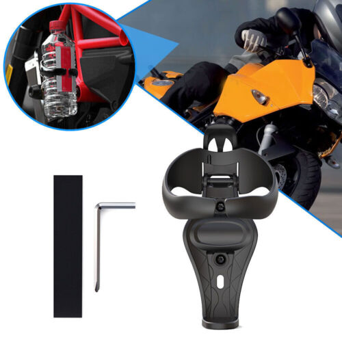 Motorcycle Beverage Water Bottle Drink Cup Holder Rack Black For 20-28mm Pipe - Foto 11 di 12