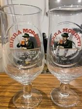Birra Moretti Pint Glasses x 4  Brand New 100% Genuine   Latest Design