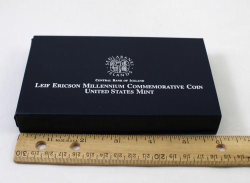 2000 Leif Ericson Millennium Commemorative 90% Silver Proof Coin Box & COA - Picture 8 of 8