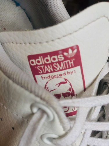 Adidas Stan Smith Entrenadores Blanco/Rosa/Borgoña Tacón Metálico Talla 3 - Imagen 8 de 10