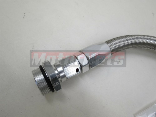 Braided Holley 4150 4160 Double Pumper Fuel Line Log Silver Anodized SBC BBC Rod - Picture 3 of 4