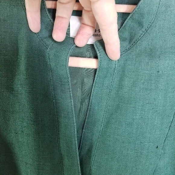 Akris Punto teal green linen cropped jacket women 6 - Image 2 of 4