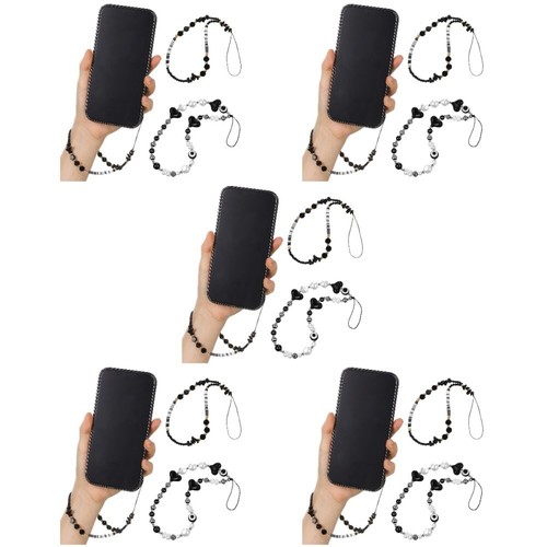 5 Count Handy Kette Perlenbesetztes Handy-Schlüsselband Lanyard Für Telefon - 第 7/12 張圖片