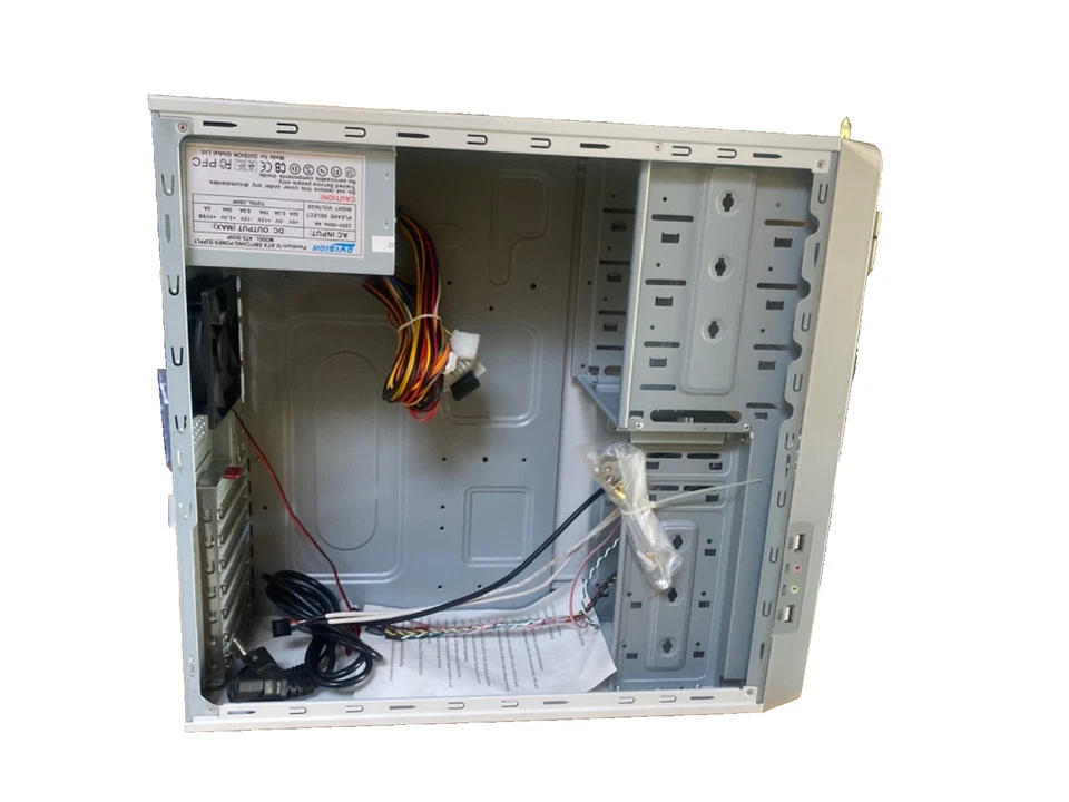 NEU & OVP QVision PC-Gehäuse Computergehäuse grau weiß incl. Netzteil ATX 3035P - Bild 2 von 4