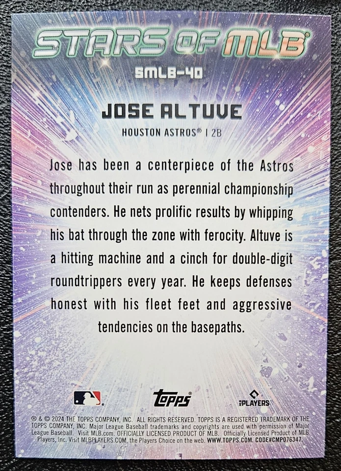 2024 Topps Series 2 Jose Altuve #SMLB-40 17 Card Lot - Houston Astros - Image 3 of 3