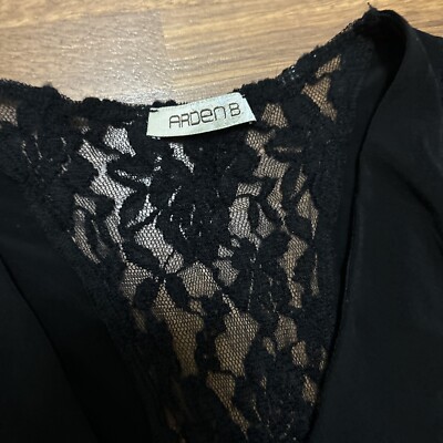 ARDEN B DRESS BLACK LARGE STRETCH SHEER LACE ARDEN B DRESS BLACK LARGE STRETCH SHEER LACE