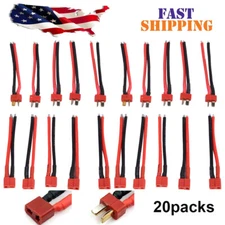 10 Pairs T Plug Connector Female and Male with 14AWG Silicon Wire for RC